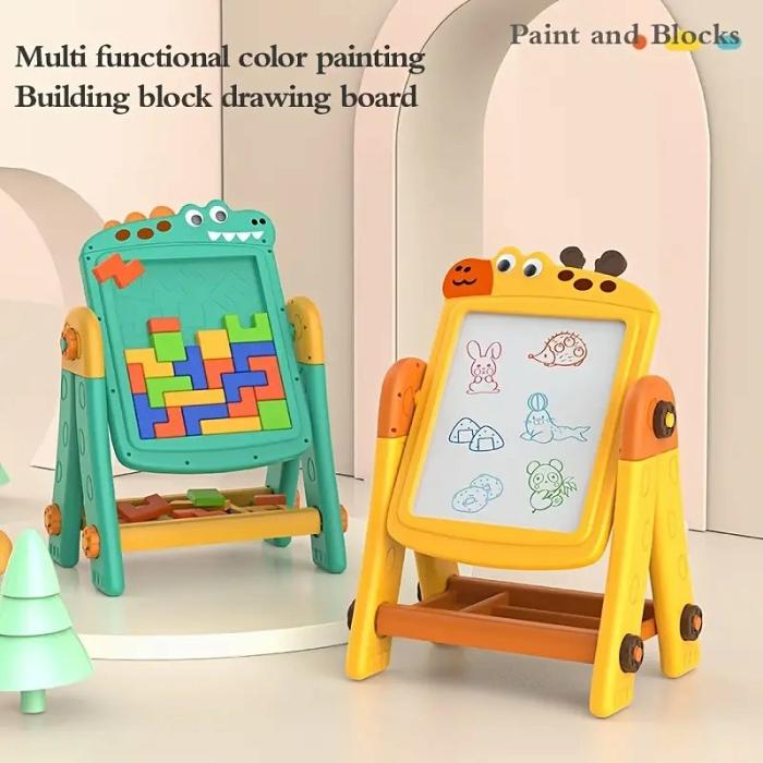 2 In 1 Crocodil Learning Board Drawing Board Building Blocks  |  Puzzle Toys Puzzle Toys Board Game