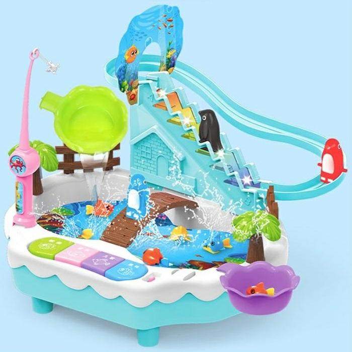 2-In-1 Electric Penguin Race Set And Fishing Game Toy With Music Play Set  |  Learning And Activity Toys Learning And Activity Toys Learning And Activity Toys