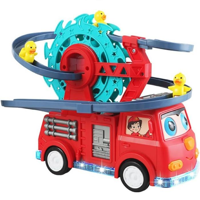 2 In 1 Fire Engine Duck Sliding Track Over Musical Truck Toy  |  Vehicles Toys Musical Toys Musical Toys