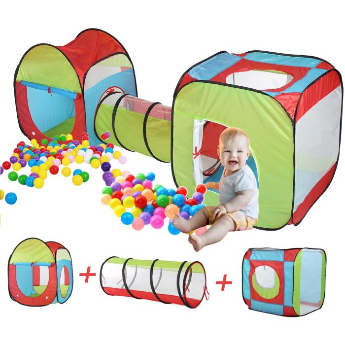 3 In 1 Tunnel Play Tent House  |  Tent House Gears Tent House