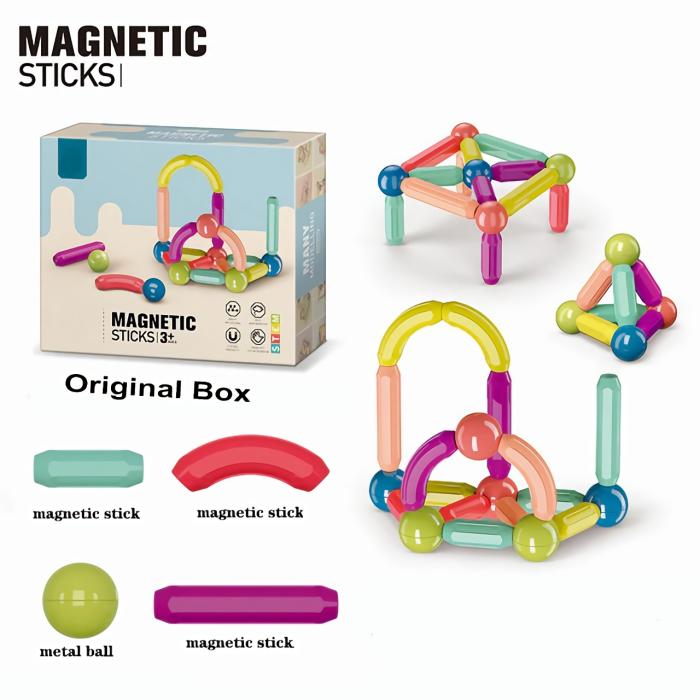 36 Pcs Magnetic Building Blocks Set Early Learning Magnetic Sticks Balls Assembling Game  |  Puzzle Toys Building Blocks Building Blocks