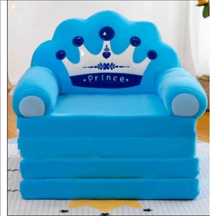 4-Layer Foldable Sofa Cum Bed Crown With Arm-Rest Design (Blue)  |  Sofa Cum Beds Sofa Cum Beds Sofa Cum Beds