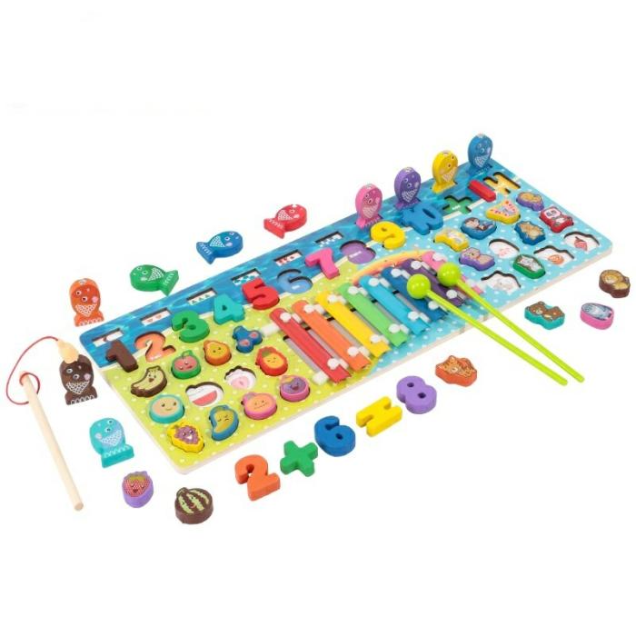 5 In 1 Wooden Puzzle Board With Xylophone  |  Musical Toys Musical Toys Musical Toys