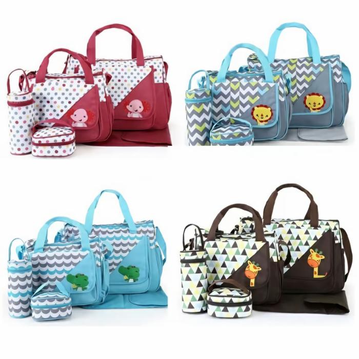 5 Pcs Shoulder Bag Set – Different Designs  |  Diaper Bag Set Diaper Bag Set Diaper Bag Set