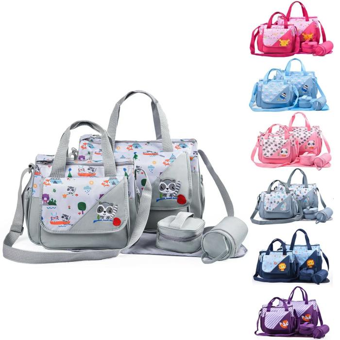 5 Pcs Shoulder Bag Sets – Multi Colors  |  Diaper Bag Set Diaper Bag Set Dark Blue