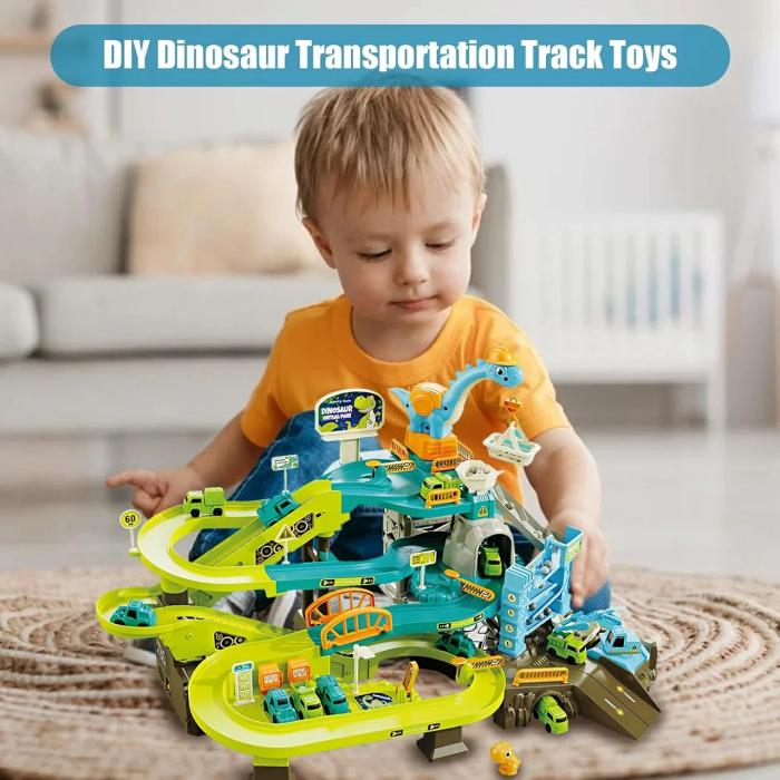 Dinosaur Climbing Hills Rail Car Colorful Track Set  |  Vehicles Toys Toys Vehicles Toys