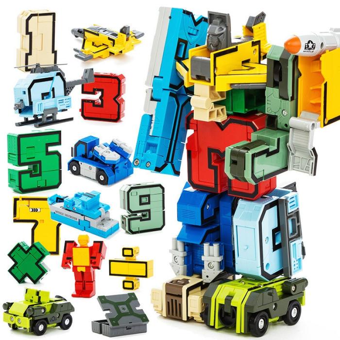 Diy Creative Education Blocks Assembling Action Figure Transformation Number Deformation Robot  |  Puzzle Toys Building Blocks Building Blocks