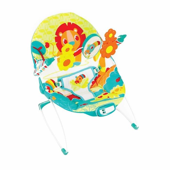 Mastela Music And Soothe Bouncer – Lion Yellow & Blue  |  Bouncers Bouncers Bouncers