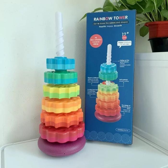 Spin Gear Again Rainbow Tower – 6 Stages  |  Learning And Activity Toys Learning And Activity Toys Learning And Activity Toys