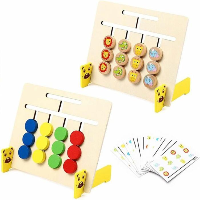 Wooden Four Animal And Color Logic Thinking Game  |  Wooden Learning Toys Toys Wooden Learning Toys