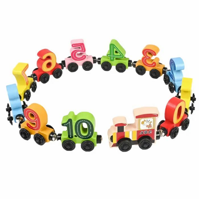 Wooden Magnetic Number Digital Train  |  Vehicles Toys Toys Vehicles Toys