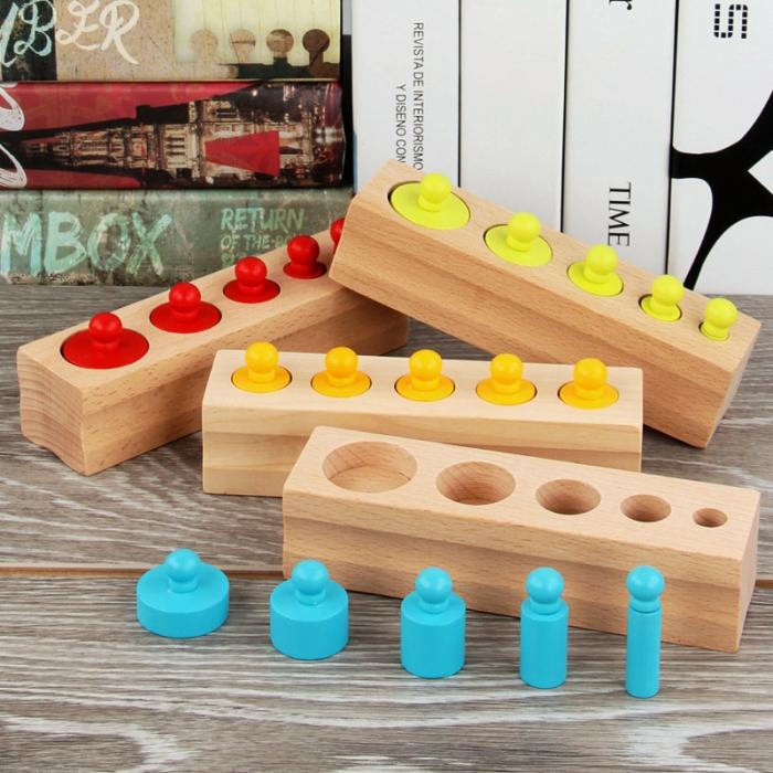 Wooden Montessori Knobbed Cylinders  |  Wooden Learning Toys Toys Wooden Learning Toys